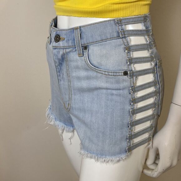Carmar Womens Denim Cutoff Light Blue Shorts with Open Sides. Sexy Size … - Picture 1 of 6